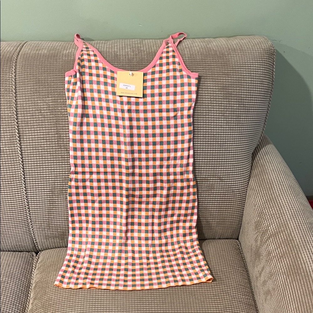 Verge Girl Colorful Checkered Tank Dress